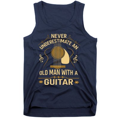 Never Underestimate An Old Man With A Guitar Acoustic Player Tank Top