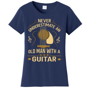 Never Underestimate An Old Man With A Guitar Acoustic Player Women's T-Shirt