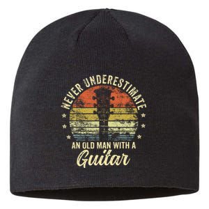 Never Underestimate An Old Man With A Guitar Player Sustainable Beanie