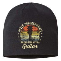 Never Underestimate An Old Man With A Guitar Player Sustainable Beanie