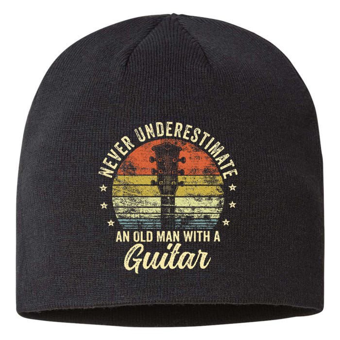 Never Underestimate An Old Man With A Guitar Player Sustainable Beanie