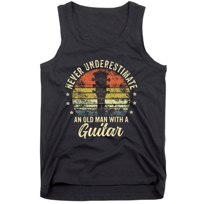 Never Underestimate An Old Man With A Guitar Player Tank Top