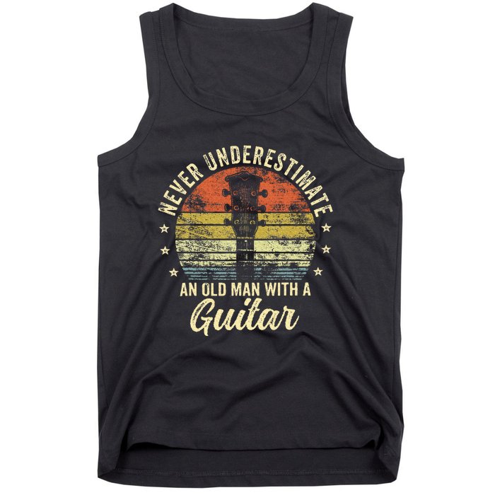 Never Underestimate An Old Man With A Guitar Player Tank Top