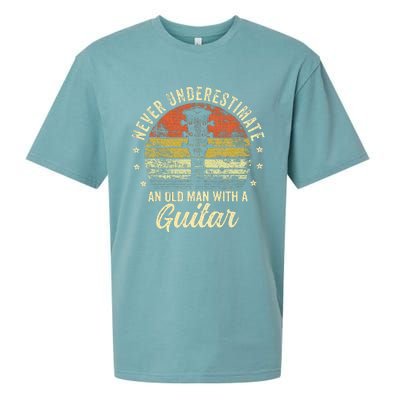 Never Underestimate An Old Man With A Guitar Player Sueded Cloud Jersey T-Shirt