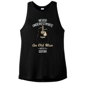 Never Underestimate An Old Man With A Guitar Guitarist Funny Ladies PosiCharge Tri-Blend Wicking Tank