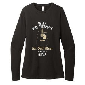 Never Underestimate An Old Man With A Guitar Guitarist Funny Womens CVC Long Sleeve Shirt