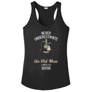 Never Underestimate An Old Man With A Guitar Guitarist Funny Ladies PosiCharge Competitor Racerback Tank