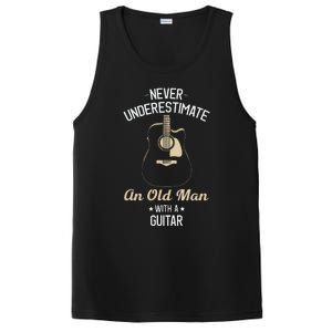 Never Underestimate An Old Man With A Guitar Guitarist Funny PosiCharge Competitor Tank