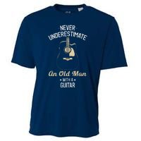 Never Underestimate An Old Man With A Guitar Guitarist Funny Cooling Performance Crew T-Shirt