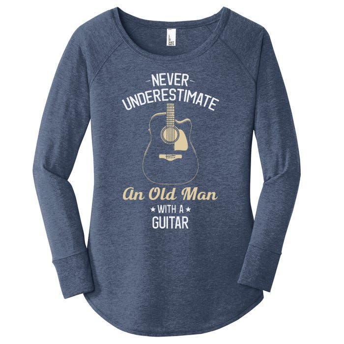 Never Underestimate An Old Man With A Guitar Guitarist Funny Women's Perfect Tri Tunic Long Sleeve Shirt