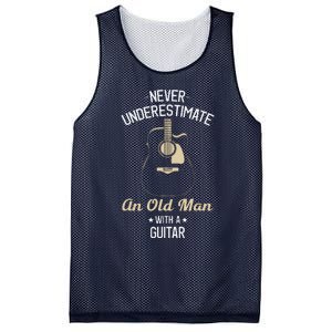 Never Underestimate An Old Man With A Guitar Guitarist Funny Mesh Reversible Basketball Jersey Tank