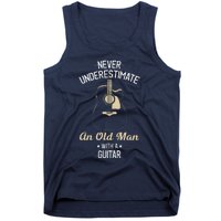 Never Underestimate An Old Man With A Guitar Guitarist Funny Tank Top