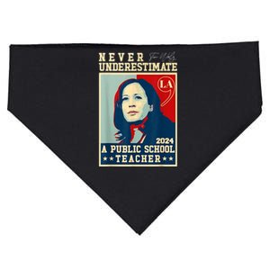 Never Underestimate A Public School Teacher USA-Made Doggie Bandana