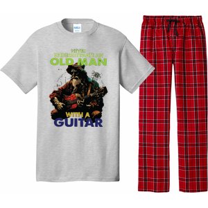 Never Underestimate An Old Man With A Guitar Pajama Set