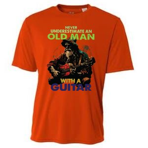 Never Underestimate An Old Man With A Guitar Cooling Performance Crew T-Shirt