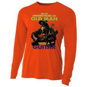 Never Underestimate An Old Man With A Guitar Cooling Performance Long Sleeve Crew