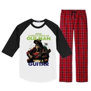 Never Underestimate An Old Man With A Guitar Raglan Sleeve Pajama Set