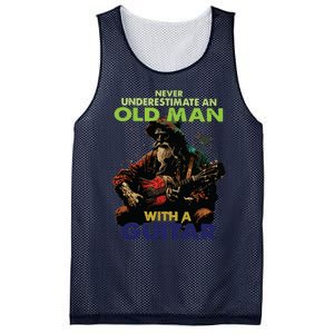 Never Underestimate An Old Man With A Guitar Mesh Reversible Basketball Jersey Tank