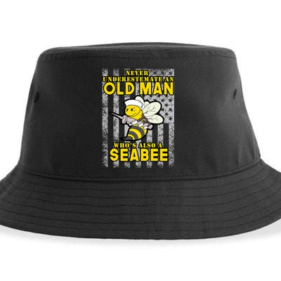 Never Underestimate An Seabee Old Man Sea Shipping Sustainable Bucket Hat