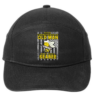 Never Underestimate An Seabee Old Man Sea Shipping 7-Panel Snapback Hat