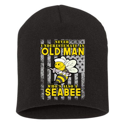 Never Underestimate An Seabee Old Man Sea Shipping Short Acrylic Beanie