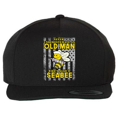 Never Underestimate An Seabee Old Man Sea Shipping Wool Snapback Cap