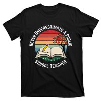 Never Underestimate A Public School Teacher Retro Vintage T-Shirt