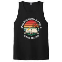 Never Underestimate A Public School Teacher Retro Vintage PosiCharge Competitor Tank