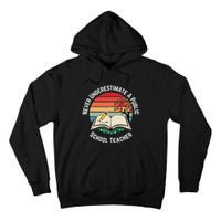 Never Underestimate A Public School Teacher Retro Vintage Tall Hoodie