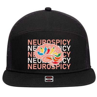 Neurospicy Universe Adhd Autism Awareness And Acceptance 7 Panel Mesh Trucker Snapback Hat