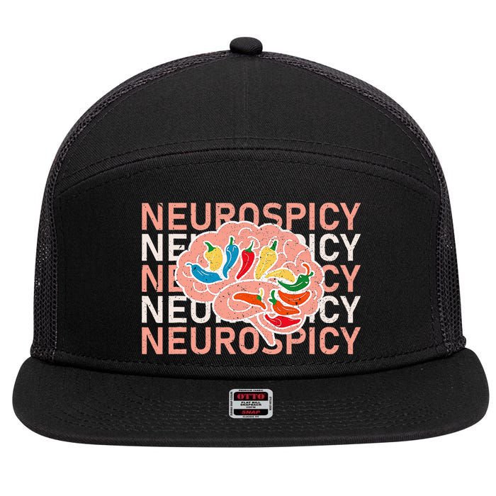 Neurospicy Universe Adhd Autism Awareness And Acceptance 7 Panel Mesh Trucker Snapback Hat