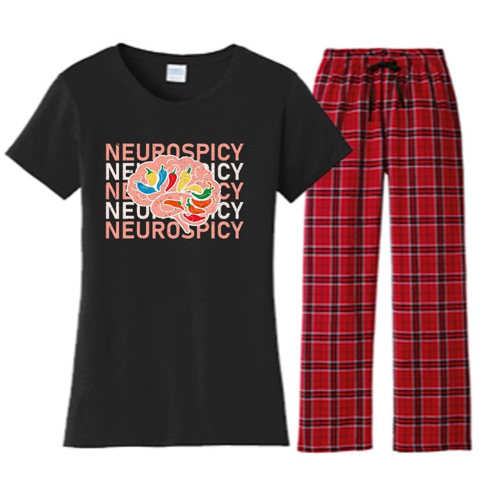 Neurospicy Universe Adhd Autism Awareness And Acceptance Women's Flannel Pajama Set