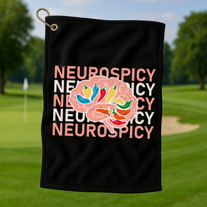 Neurospicy Universe Adhd Autism Awareness And Acceptance Golf Towel