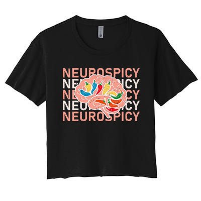 Neurospicy Universe Adhd Autism Awareness And Acceptance Women's Crop Top Tee