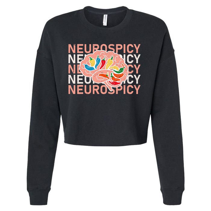 Neurospicy Universe Adhd Autism Awareness And Acceptance Cropped Pullover Crew