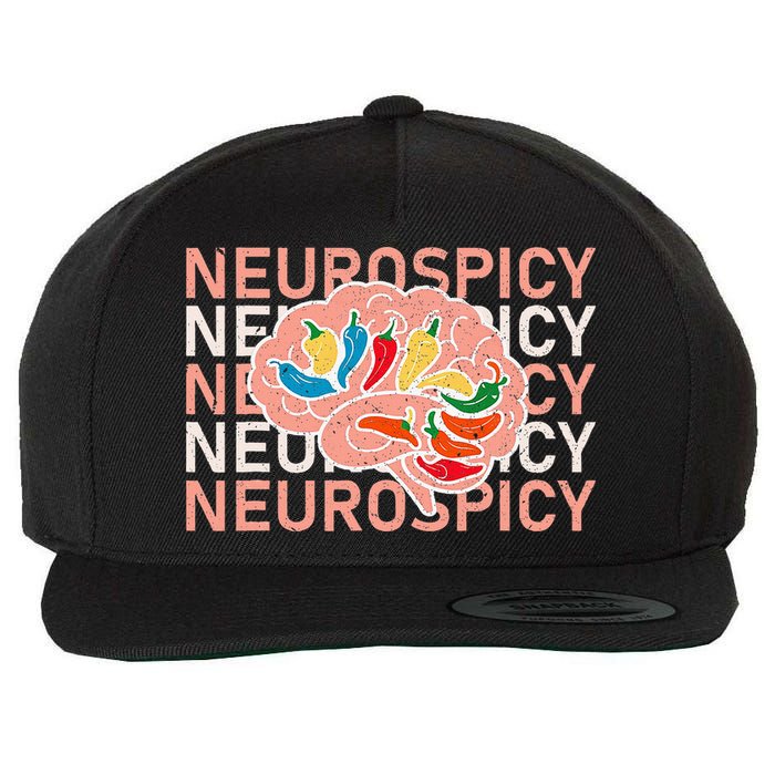 Neurospicy Universe Adhd Autism Awareness And Acceptance Wool Snapback Cap