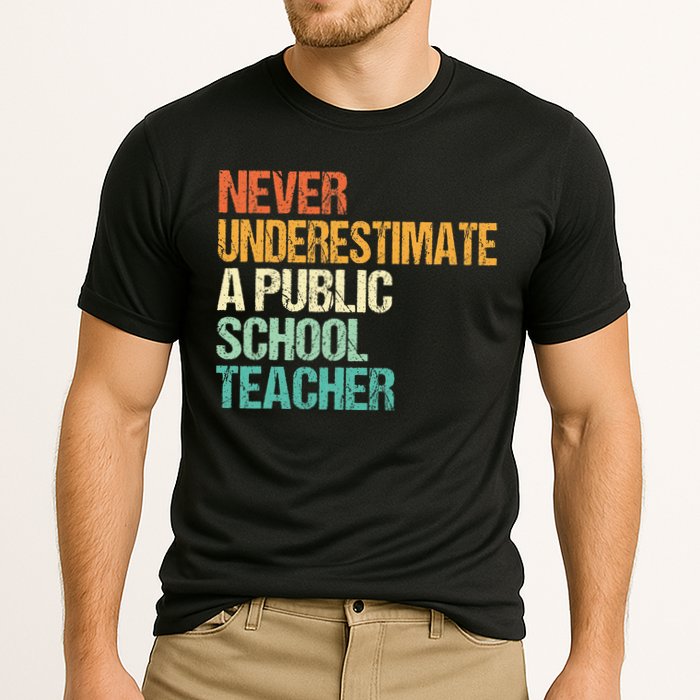 Never Underestimate A Public School Teacher Harris Walz 2024 Cooling Performance Crew T-Shirt