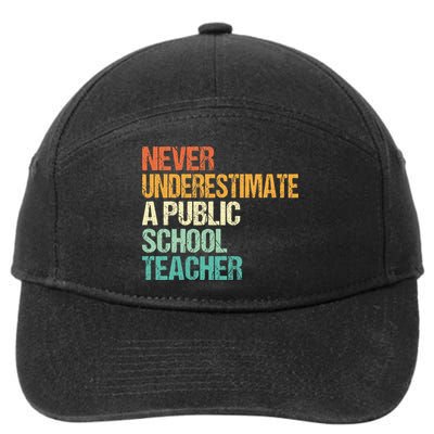 Never Underestimate A Public School Teacher Harris Walz 2024 7-Panel Snapback Hat