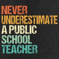 Never Underestimate A Public School Teacher Harris Walz 2024 Adult Drive Performance Visor