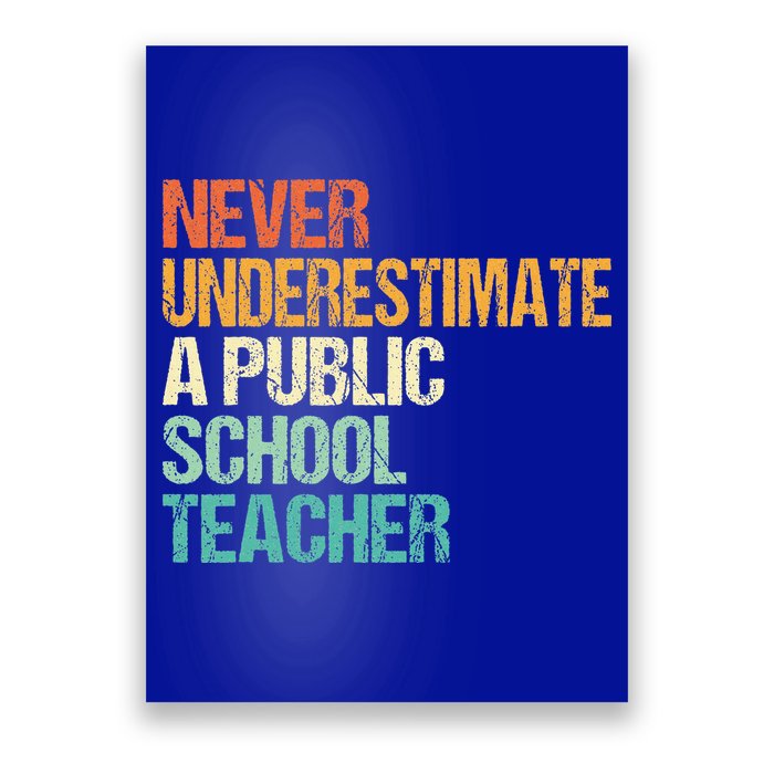 Never Underestimate A Public School Teacher Harris Walz 2024 Poster