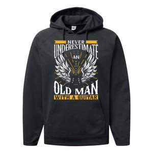 Never Underestimate An Old Man With A Guitar Guitars Guitar Performance Fleece Hoodie