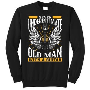 Never Underestimate An Old Man With A Guitar Guitars Guitar Sweatshirt