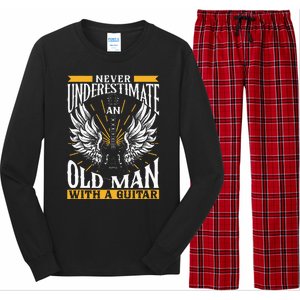 Never Underestimate An Old Man With A Guitar Guitars Guitar Long Sleeve Pajama Set