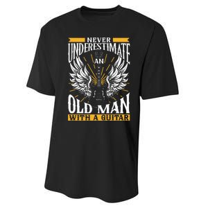 Never Underestimate An Old Man With A Guitar Guitars Guitar Performance Sprint T-Shirt