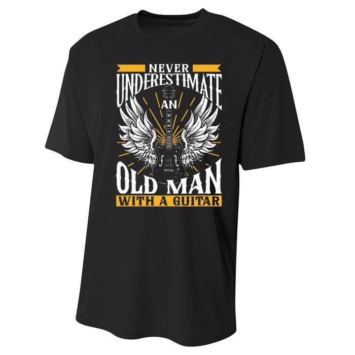 Never Underestimate An Old Man With A Guitar Guitars Guitar Performance Sprint T-Shirt