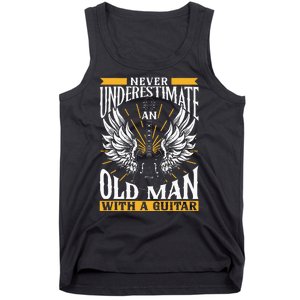 Never Underestimate An Old Man With A Guitar Guitars Guitar Tank Top