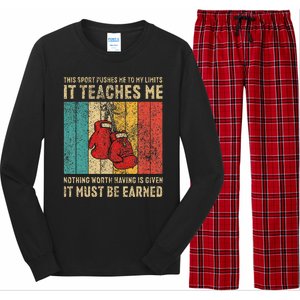 Never Underestimate A Grandpa With Boxing Gloves Boxing Long Sleeve Pajama Set