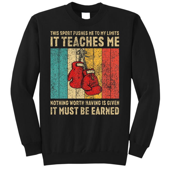 Never Underestimate A Grandpa With Boxing Gloves Boxing Tall Sweatshirt