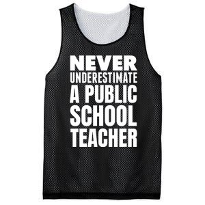 Never Underestimate A Public School Teacher Mesh Reversible Basketball Jersey Tank