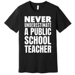 Never Underestimate A Public School Teacher Premium T-Shirt